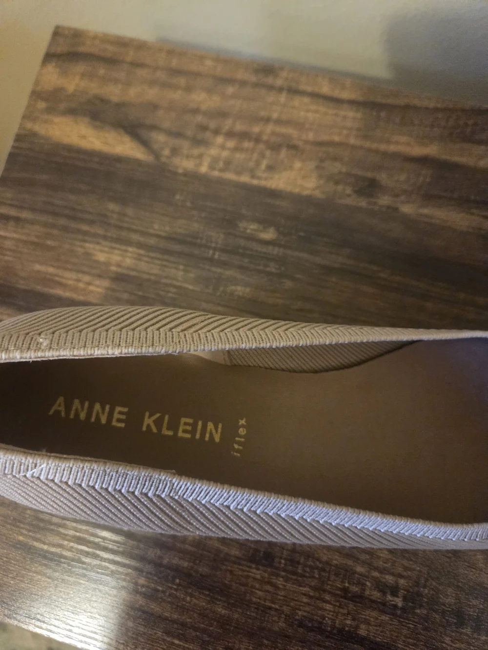 Anne Klein Women's Knit Ballet Flats in Beige